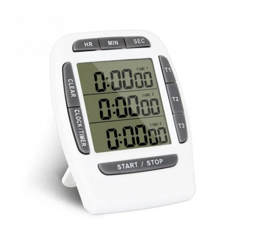 KC-CKT999 Multifunctional Kitchen Cooking Timer 3 Display Channels Electronic Countdown Function Timers Time Counting Device