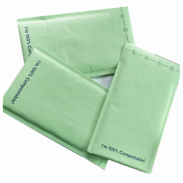 Eco Friendly Custom Waterproof Biodegradable Light Pink Poly Bubble Mailer Courier Bags Padded Envelopes With Own Logo