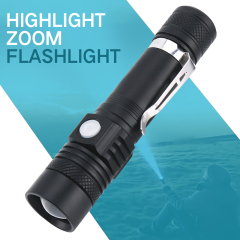 Portable XML T6 Flash Torch Light 1000 Lumens Zoomable 10W USB Rechargeable Led Flashlight