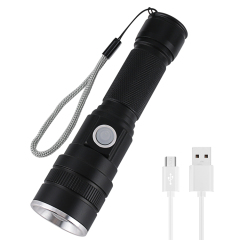 Ultra USB Rechargeable Flash Light Zoomable XHP50 Led Flashlight