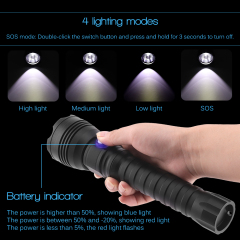 6000 Lumen Waterproof Torch IPX8 LED XHP70 Flashlight for Underwater Diving