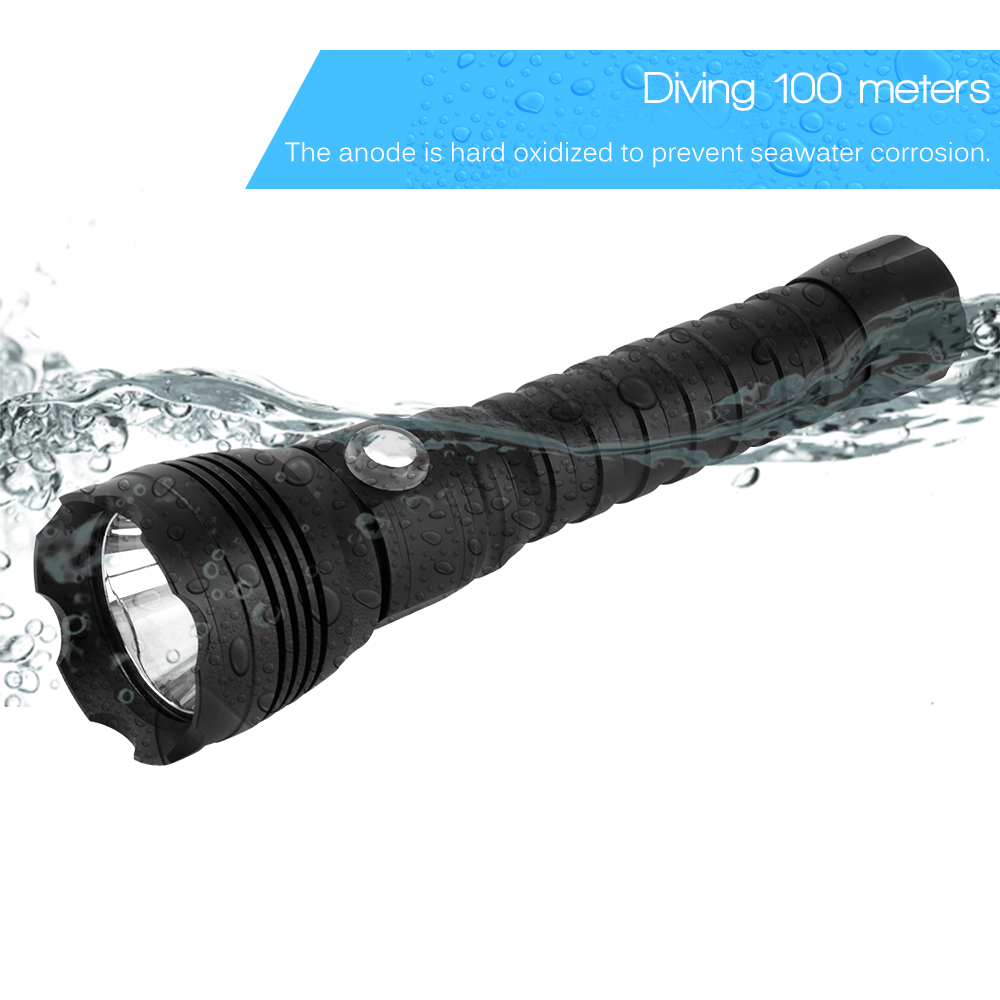 6000 Lumen Waterproof Torch IPX8 LED XHP70 Flashlight for Underwater Diving