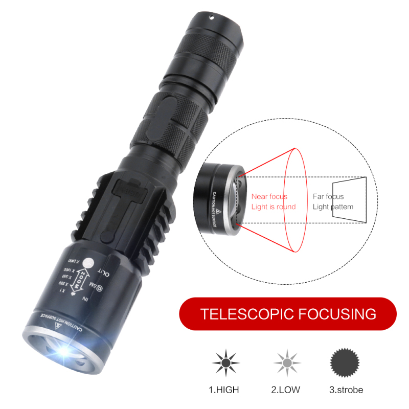 Multi-functional USB Rechargeable LED Flashlight