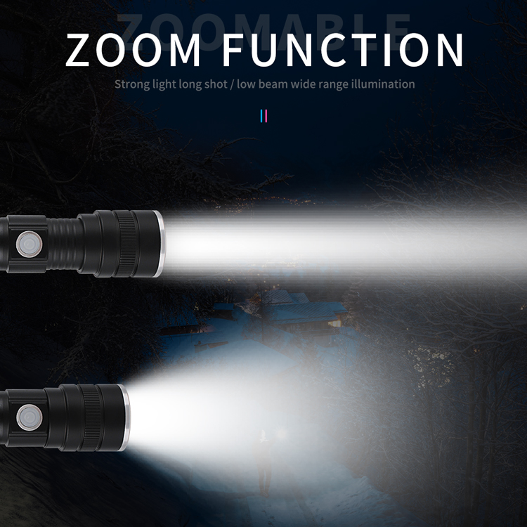 Ultra USB Rechargeable Flash Light Zoomable XHP50 Led Flashlight