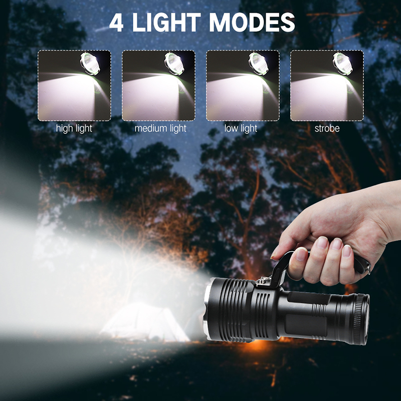 Lampes de poche rechargeables, super lumineuses LED, haute luminosité, 5  modes, T021-XHP50 - Hopbattools