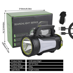 USB Rechargeable Search light, Waterproof Handheld Marine LED Searchlight