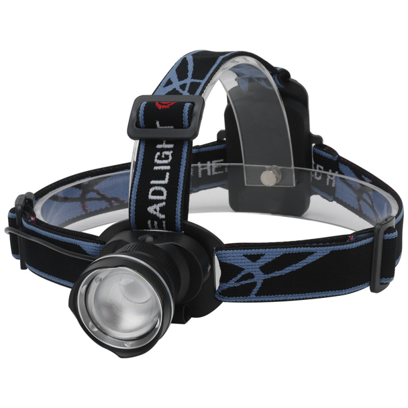 Zoomable 1000 Lumen T6 LED headlamp with 3 AAA Dry battery wide angle