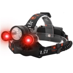 Boruit 3000 Lumen High Bright Red Light T6 XPE Bike Light Hunting LED Headlamp Multifunction Rechargeable