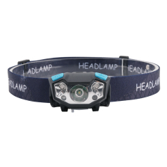 Recharge Mini Head Torch Tiny Sensor USB Headlamp with red emitting color