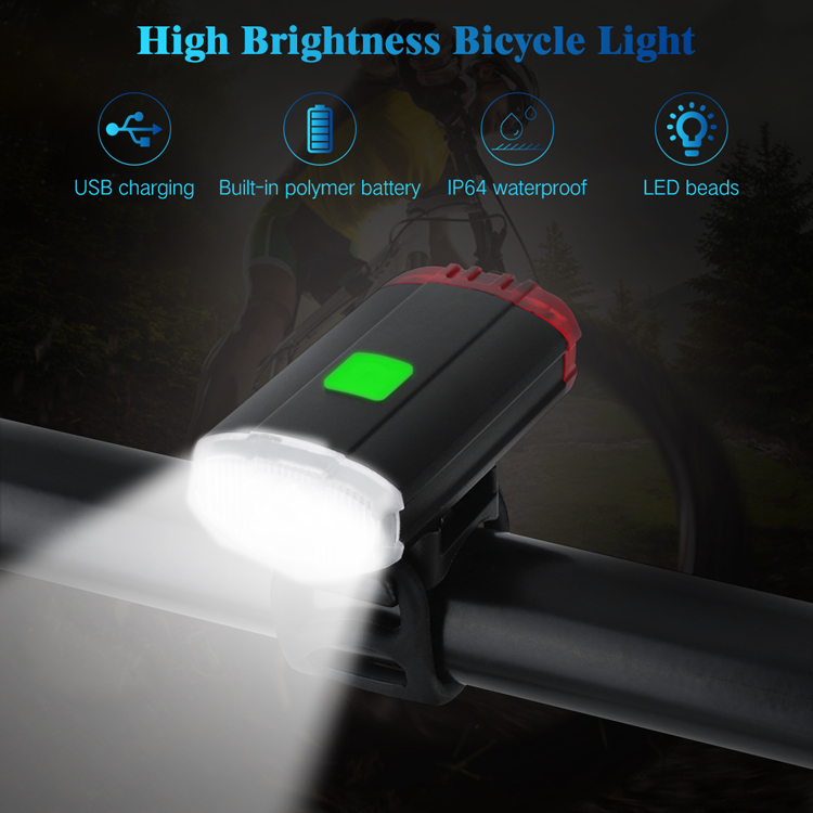 Wholesale OEM Waterproof Build-in Battery Usb Rechargeable Bicycle lanterna Bike Front Light LED