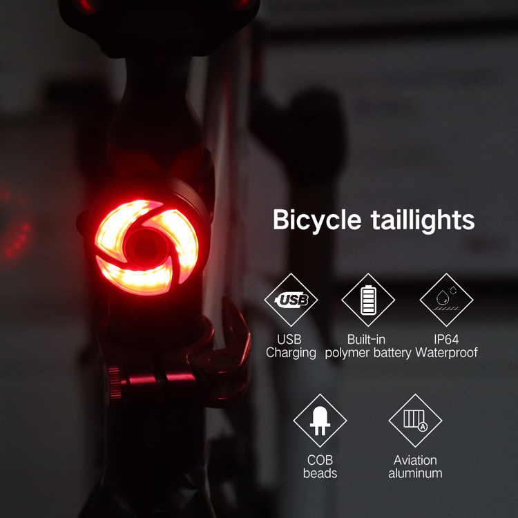 IP64 Waterproof Usb Rechargeable Bicycle Taillight 6 Modes Warning Safety Laser Tail Bike Led Light