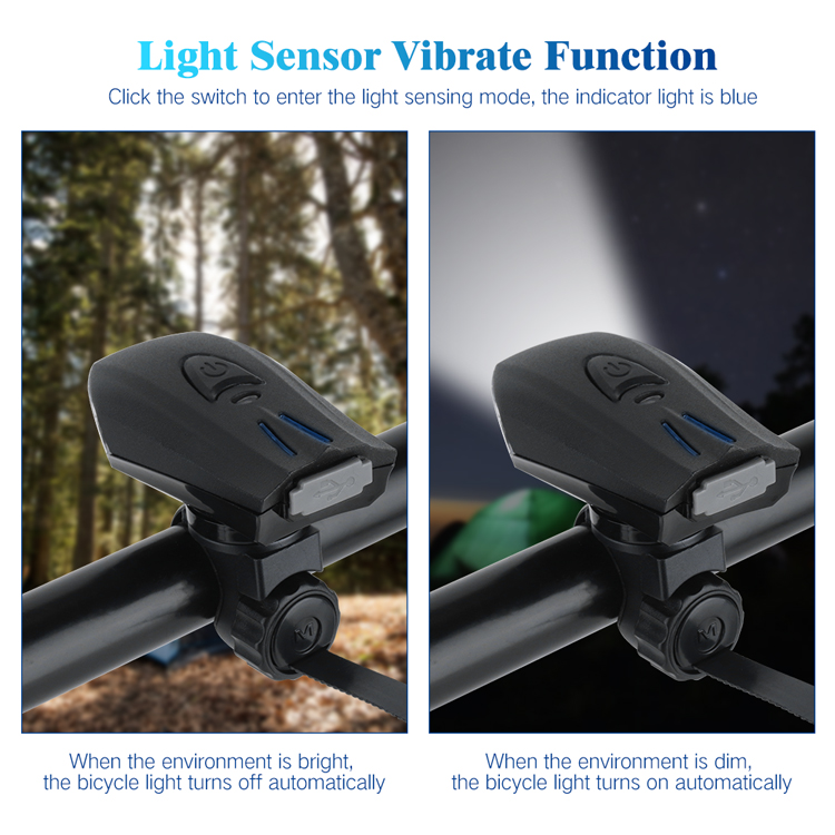 400 Lumens Bike Headlight USB Rechargeable Bike Front Light Smart Sensor Cycle Front Light