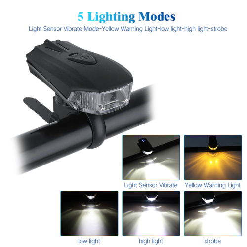 400 Lumens Bike Headlight USB Rechargeable Bike Front Light Smart Sensor Cycle Front Light