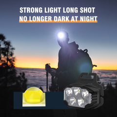 Hight Power Bright Running Hiking Trekking Led Head Torch Light Dimmable IPX7 Waterproof USB charging Four-color headlight LED