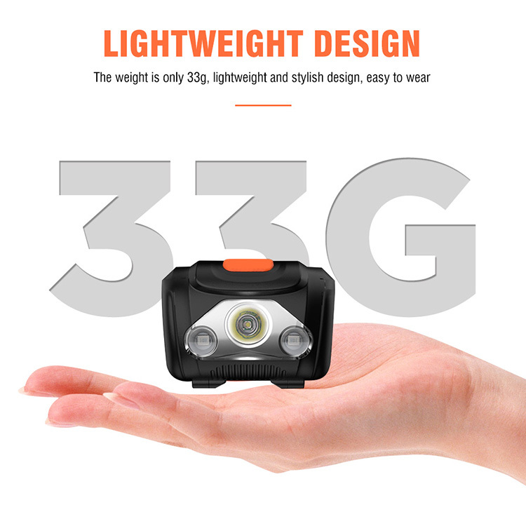 BORUiT XPE Red Light Hunting Portable Mini lightweight Headlamp Outdoor Waterproof 3A Battery Portable Camping LED Head Torch