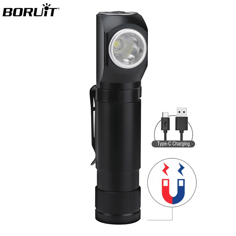 BORUiT 2022 Multifunctional NEW flashlight L2 Highlight USB rechargeable magnetic aluminum HeadTorch with power display function