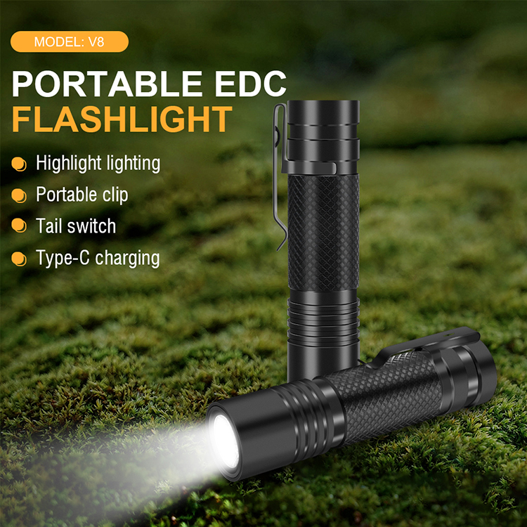 BORUiT V8 800 Lumen Type C EDC Flashlight