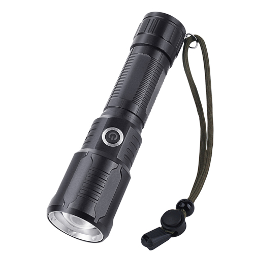 BORUiT 5000lm 500m Super Bright Zoomable Flashlight Portable Powerbank LED Flashlight Torch Lantern