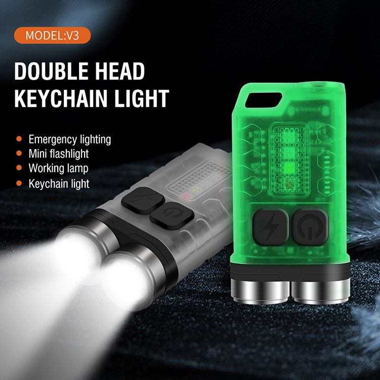 BORUiT V3 Keychain Light 900 Lumen High Power Flashlight Portable EDC ...