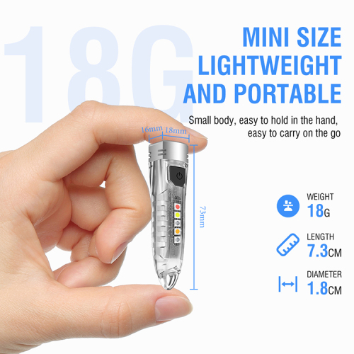 BORUiT V1 EDC Keychain Flashlight 400lm Type C Mini Flashlight IPX6 Waterproof Hand Torch