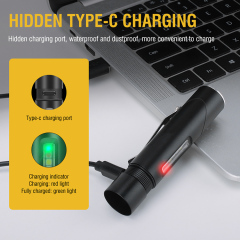 BORUiT V5S Mini Keychain Flashlight Head Rotate Type C Rechargeable UV Light EDC Flashlights