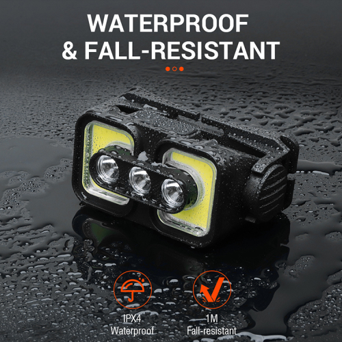 BORUiT 2023 New Multi Function Headlamp White Red Color LED Head Light Sensor Rechargeable Type C Head Lantern