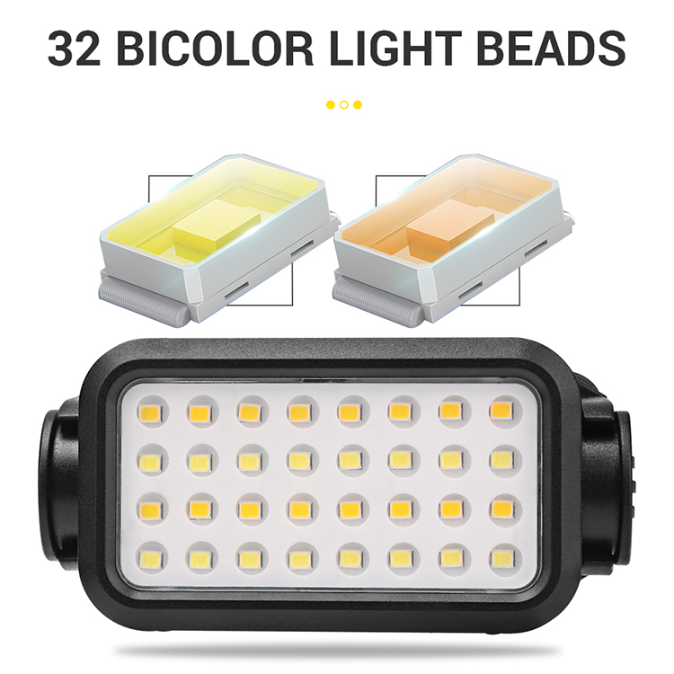 Boruit K351 Powerful 2000lm Headlamp 32 LED Beads Power Volume Indication Light Two Light Color Yellow and White for Outside Lighting