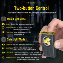 Boruit V7 900 Lm Rechargeable Mini Keychain Flashlight Multifunction Mini Torch Ipx5 Waterproof Work Light With Magnetic