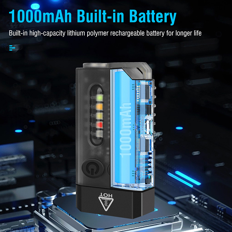 Boruit V10 High Power 1000 Lumens EDC Flashlight 365nmUv Light Mini Flashlight12 Modes Multifunctional Pocket Flashlight With Beeping
