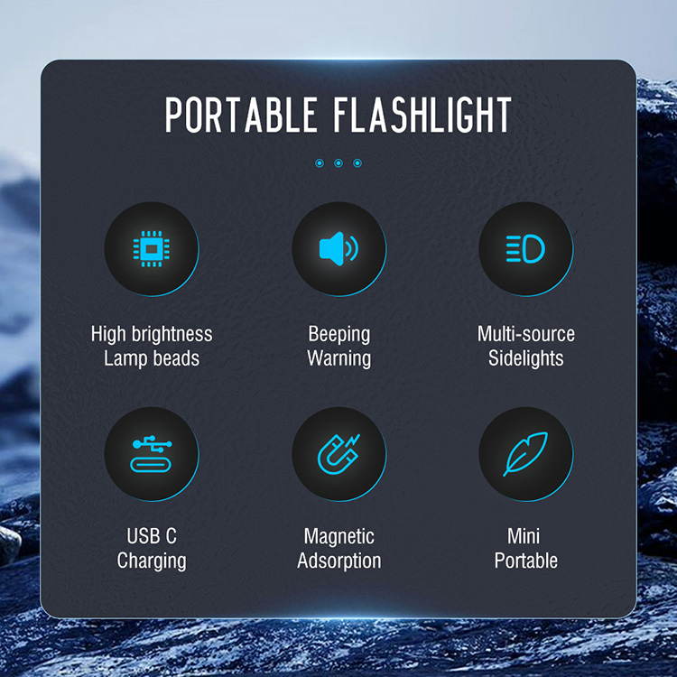 BORUiT V10 LED Keychain Flashlight – 1000 Lumens, USB Rechargeable, Magnetic, IP65 Waterproof