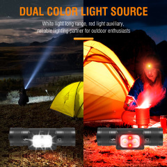 BORUiT HP340 Rechargeable Headlamp Red Light Heactorch for Hunting Type C Port Waterproof LED Headlamps