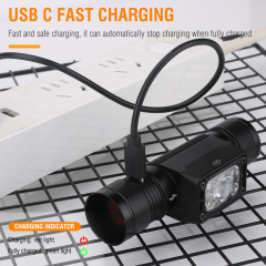 BORUiT HP350 LED Headlamp 5000lm White Red Light Color Headlight for Hunting USB C Charge Waterproof