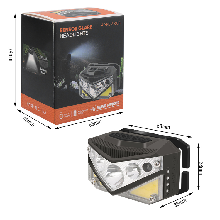 BORUiT New Arrival Headlamp Super Bright Rechargeable Waterproof Led Headlamp Outdoor with Portable Hidden Hook Lighting