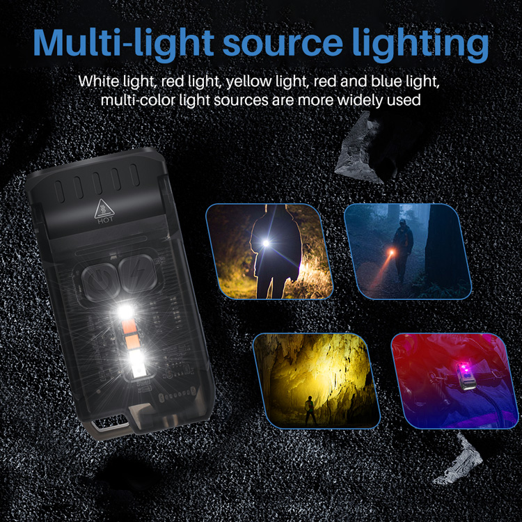 Boruit V15 Mini Pocket Keychain Flashlight 80Rotation Powerful 1200lm Rechargeable Ip67 Waterproof Flash Light with Magnet,Clip