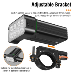 BORUiT L13 2000 Lumens Bicycle Headlight for Night Riding 8 Modes USB Rechargeable Built in 2000mah Battery Bicycle Light