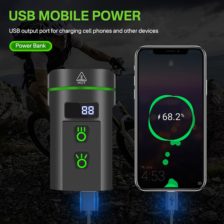 BORUiT L14 Waterproof Outdoor Bicycle Headlight 4000 lumens Aluminum Alloy USB Rechargeable for Night Riding Lighting Bike Lights