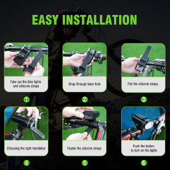 BORUiT L14 Waterproof Outdoor Bicycle Headlight 4000 lumens Aluminum Alloy USB Rechargeable for Night Riding Lighting Bike Lights