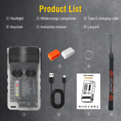 BORUIT V20-1 Small Powerful Flashlight 180 Degree Head Swivels Rechargeable Flashlight with 365 UV Light Magnetic Beeping Clip