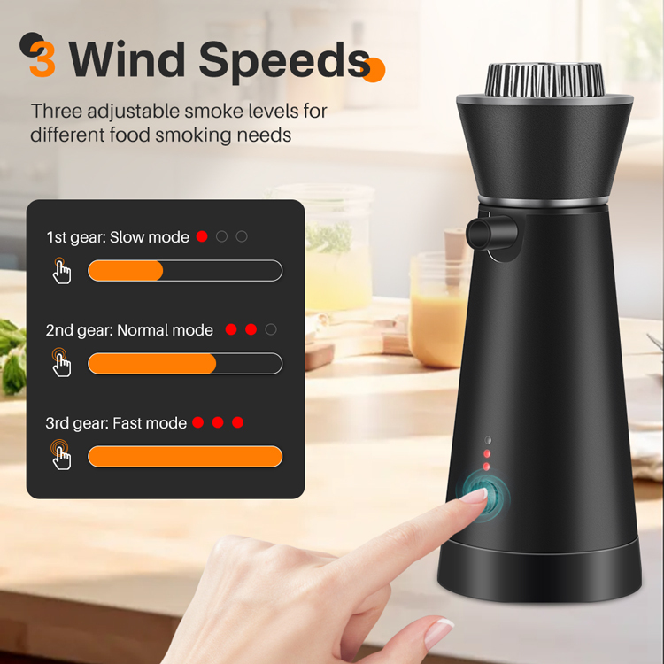Boruit Portable Handheld Cold Smoking Gun Vacuum Sealer Electric Food Drink Cocktail Whisky Smoker Food Drink Smoke Infuser