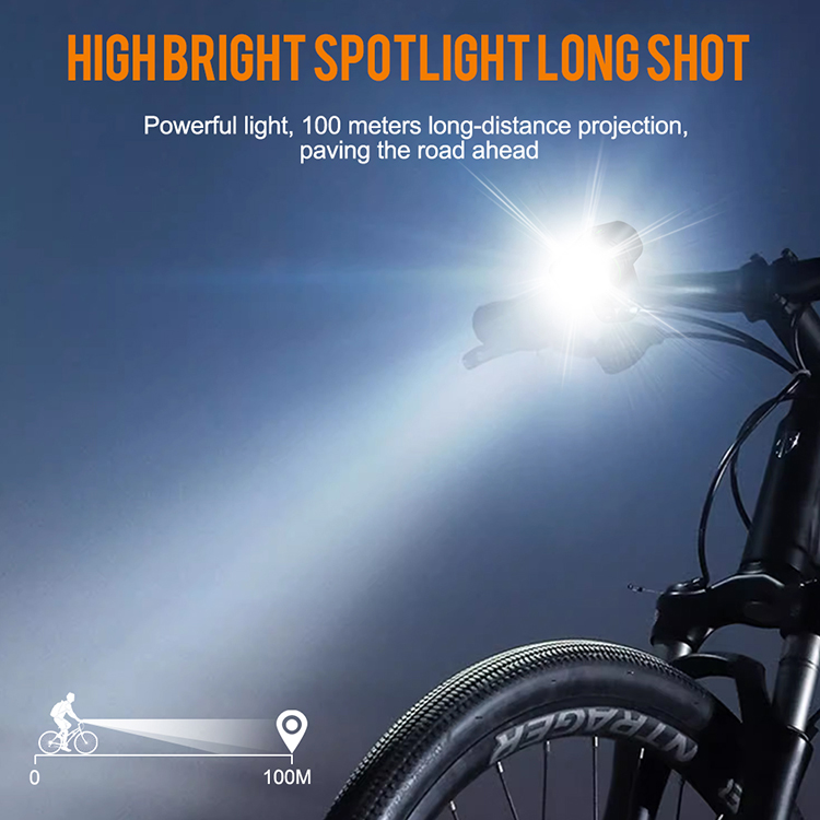 Boruit L5 Bicycle LED Light 1300lm High Bright Night Bike Light USB Charging Outdoor Sports Mountain Bike Accessories