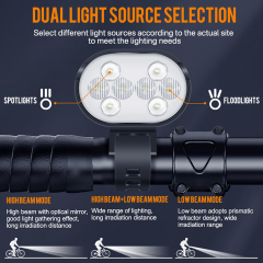 Boruit L5 Bicycle LED Light 1300lm High Bright Night Bike Light USB Charging Outdoor Sports Mountain Bike Accessories