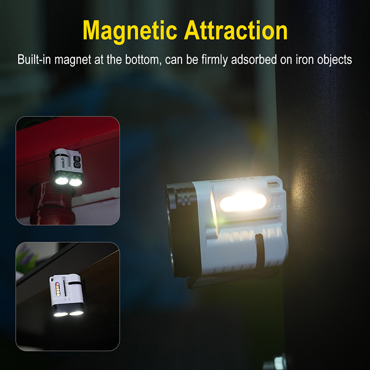 Boruit New U6 Clip and Magnet Torch Light Emergency Rechargeable Mini Flashlight EDC Pocket flashlight with Custom Logo