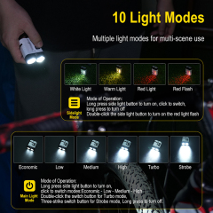 Boruit New U6 High Powered Led Flashlights Multi-Function Waterproof Rechargeable Flashlight with Magnetic Rotatable Clip