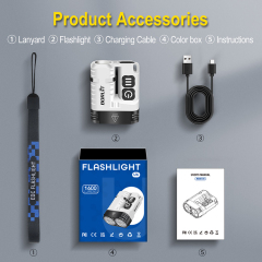 Boruit New U6 Clip and Magnet Torch Light Emergency Rechargeable Mini Flashlight EDC Pocket flashlight with Custom Logo