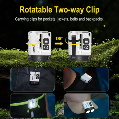Boruit New U6 Clip and Magnet Torch Light Emergency Rechargeable Mini Flashlight EDC Pocket flashlight with Custom Logo