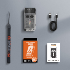 Boruit v30 keychain edc led flashlight head swivel 2000mah battery power bank fluorescent flashlight with UV light