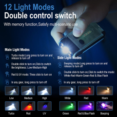 Boruit v30 keychain edc led flashlight head swivel 2000mah battery power bank fluorescent flashlight with UV light