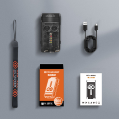 Boruit V30 Rechargeable Mini Torch Light 900 Lumens Pocket Flashlight with Power Bank,UV Red Torch Light,Magnetic Flashlight