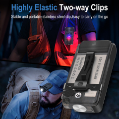 Boruit V30 Rechargeable Mini Torch Light 900 Lumens Pocket Flashlight with Power Bank,UV Red Torch Light,Magnetic Flashlight