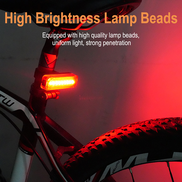 Boruit D2 Bike Tail Light Bicycle Lamps Bicycle Safety Warning Rear Light Rechargeable LED Bike Rear Cycling Light with Memory Function